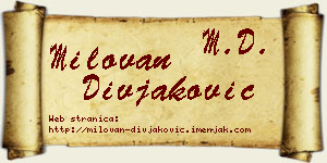 Milovan Divjaković vizit kartica